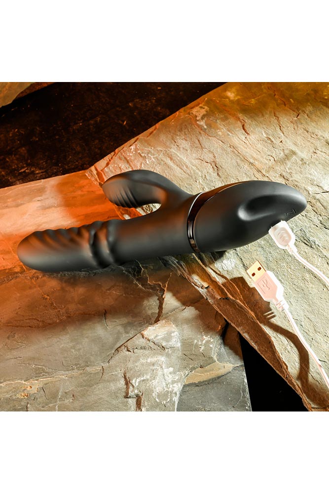 Evolved - Ring It Home Rabbit Vibrator - Black - Stag Shop