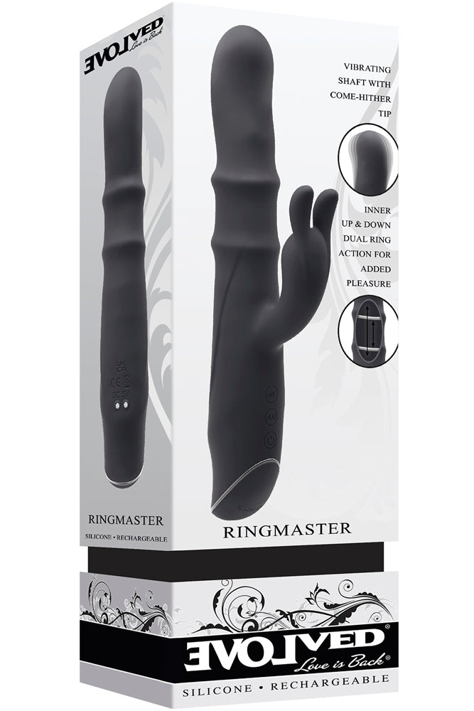 Evolved - Ringmaster Rabbit Vibrator  - Black - Stag Shop