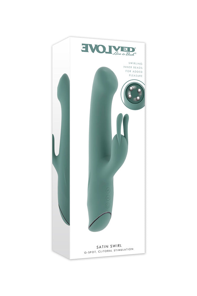 Evolved - Satin Swirl Rabbit Vibrator With Swirling Bead Tip - Stag Shop