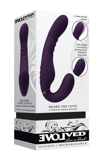 Evolved - Share the Love Inflatable Strapless Strap-On - Purple - Stag Shop