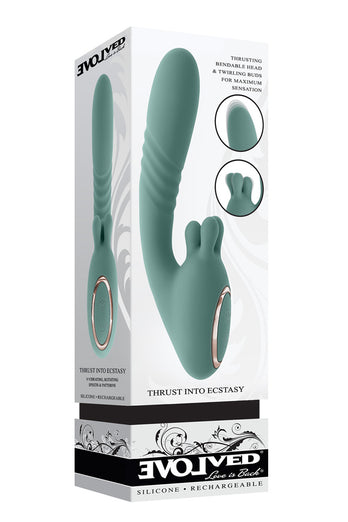 Evolved Novelties - Thrust Into Ecstasy Dual Vibrator - Mint - Stag Shop
