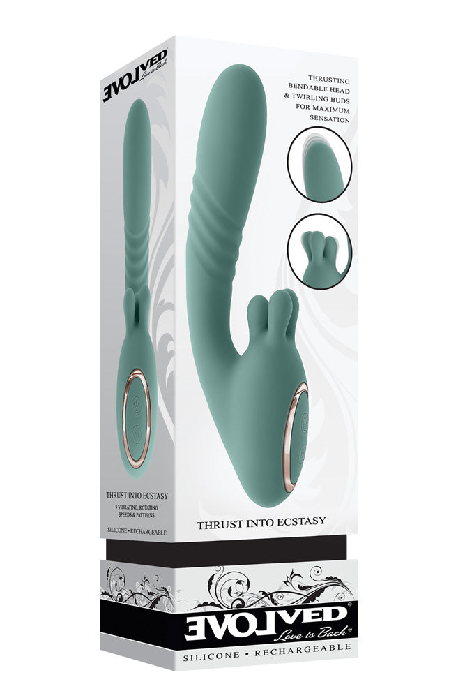 Evolved Novelties - Thrust Into Ecstasy Dual Vibrator - Mint - Stag Shop