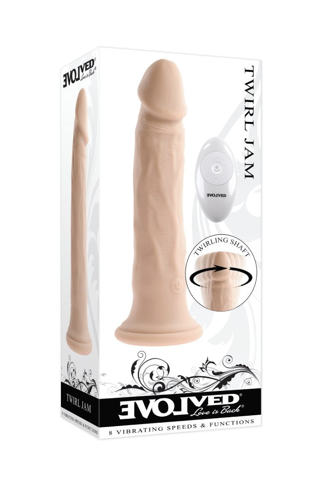 Evolved - Twirl Jam Remote Controlled Vibrating & Twirling Dildo - Various Colours - Stag Shop
