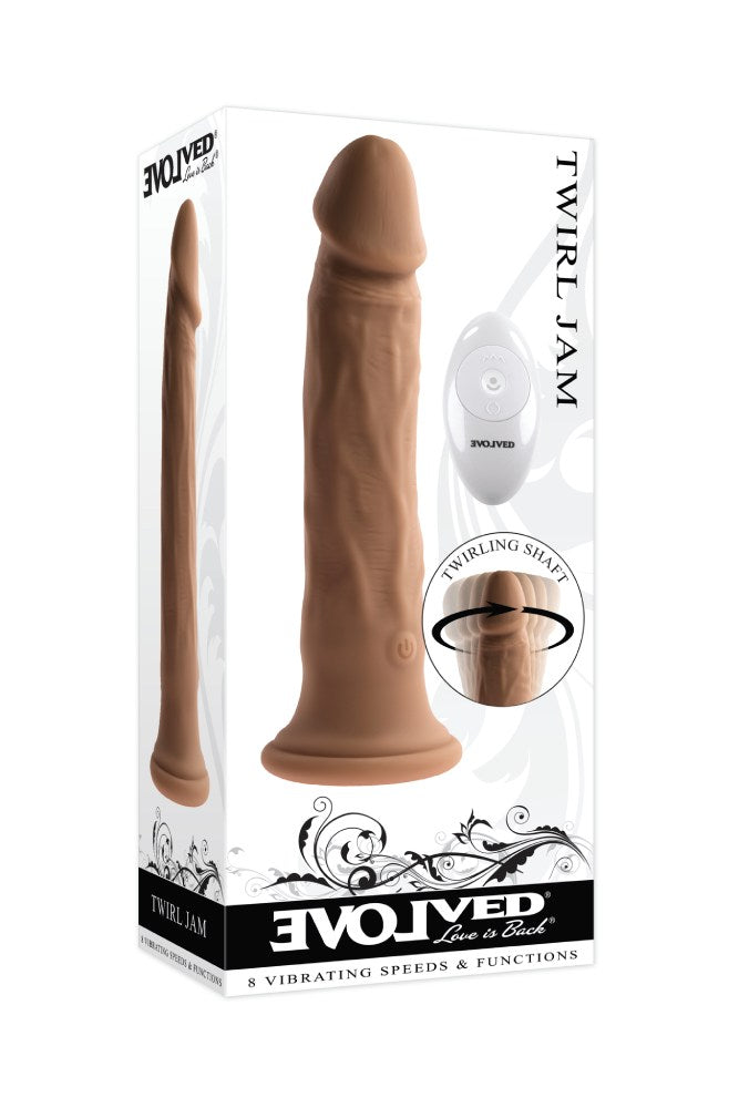Evolved - Twirl Jam Remote Controlled Vibrating & Twirling Dildo - Various Colours - Stag Shop