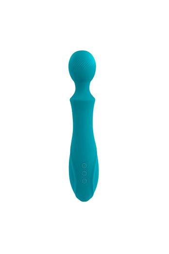 Evolved - Wanderful Sucker Wand Vibrator with Clitoral Suction - Blue - Stag Shop