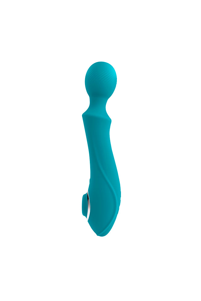 Evolved - Wanderful Sucker Wand Vibrator with Clitoral Suction - Blue - Stag Shop