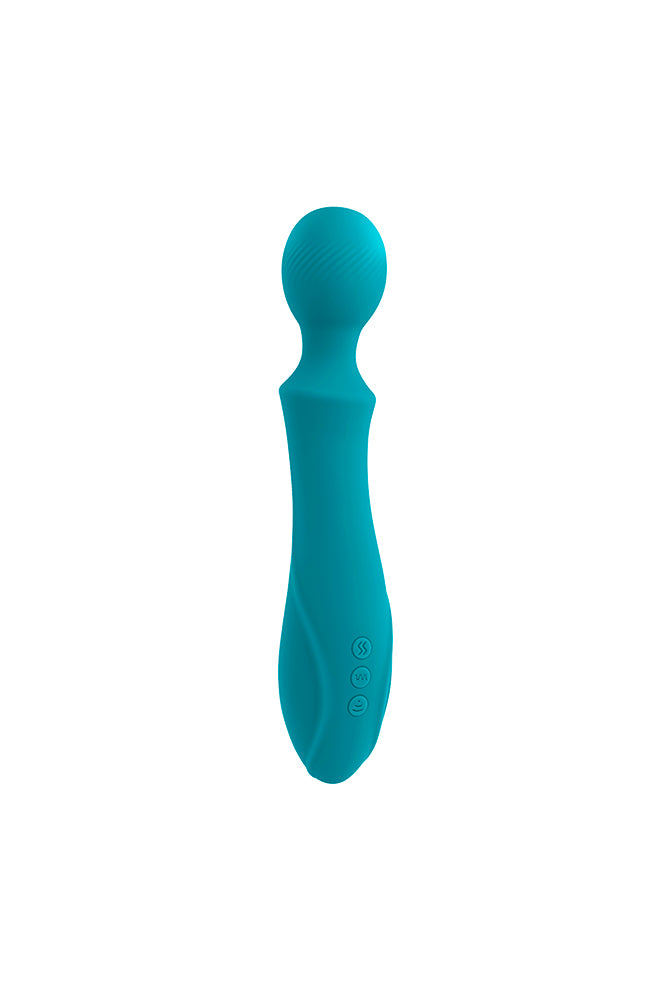 Evolved - Wanderful Sucker Wand Vibrator with Clitoral Suction - Blue - Stag Shop