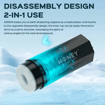 Honey Play Box - Adrian Waterproof Rotating Automatic Stroker - Black/Blue - Stag Shop