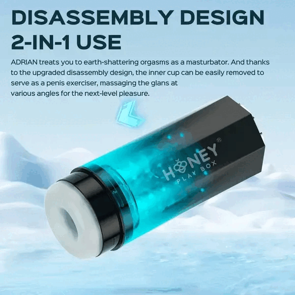 Honey Play Box - Adrian Waterproof Rotating Automatic Stroker - Black/Blue - Stag Shop