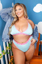 Fantasy Lingerie - Vibes - Fresh Bralette & Panty Set - Blue/Pink - Queen Size - Stag Shop