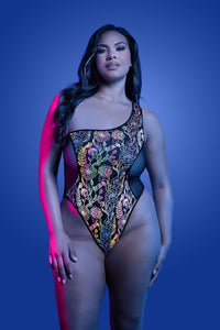 Thumbnail for Fantasy Lingerie - Glow - Luminescent Teddy - Plus - Stag Shop