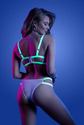 Fantasy Lingerie - Glow - Night Vision Bralette & Panty - Neon Green - Stag Shop