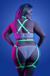 Fantasy Lingerie - Glow - Night Vision Teddy - Neon Green - Queen Size - Stag Shop