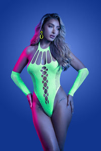 Thumbnail for Fantasy Lingerie - Glow - Pressure Point Rhinestone Teddy & Arm Warmers - Stag Shop
