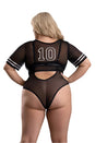 Fantasy Lingerie - Play - Go Deep Football Costume Set - Black - Plus Size - Stag Shop