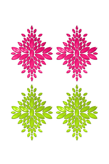 Fantasy Lingerie - Neon Glow in the Dark Crystal Pasties - Assorted Colours - Stag Shop