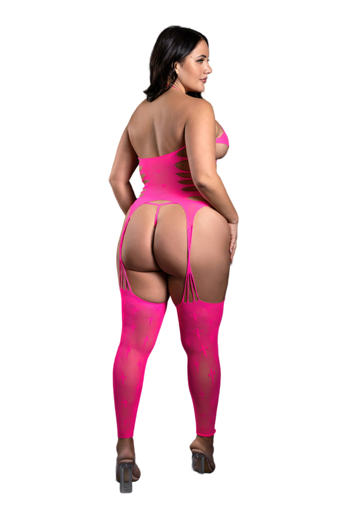 Fantasy Lingerie - Sheer - Sweet Revelations Bodystocking & G-String - Plus Size - Stag Shop