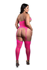 Thumbnail for Fantasy Lingerie - Sheer - Sweet Revelations Bodystocking & G-String - Plus Size - Stag Shop