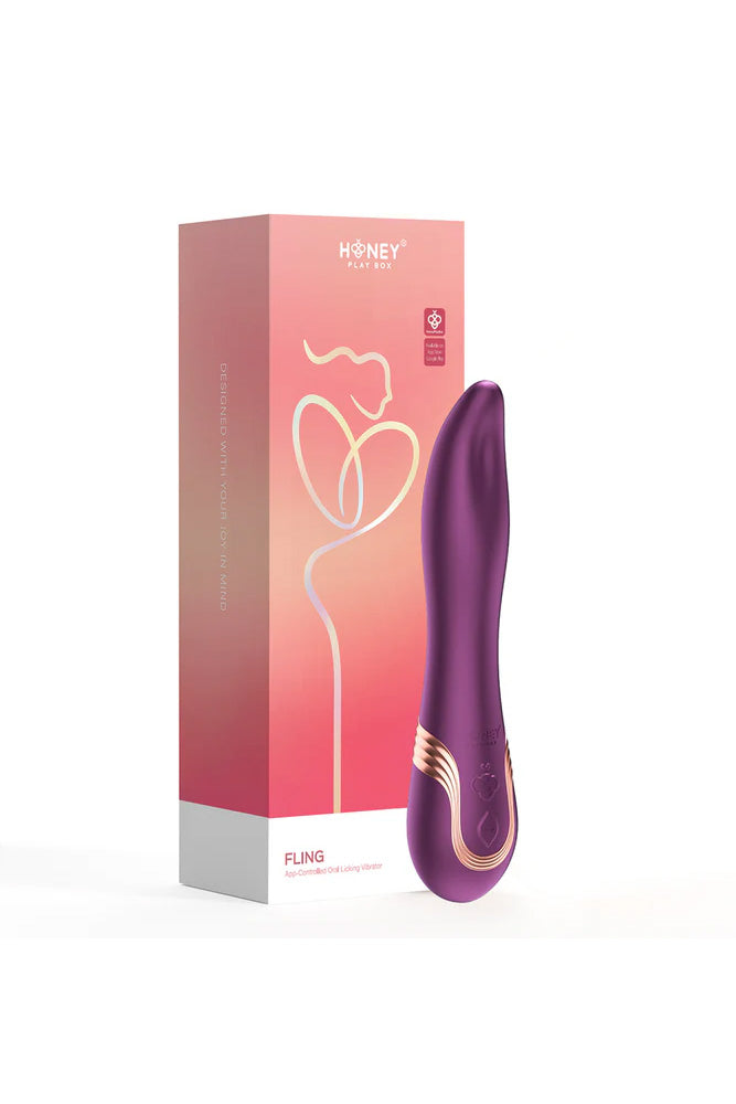Honey Play Box - Fling App-Controlled Flicking Tongue Vibrator - Purple - Stag Shop