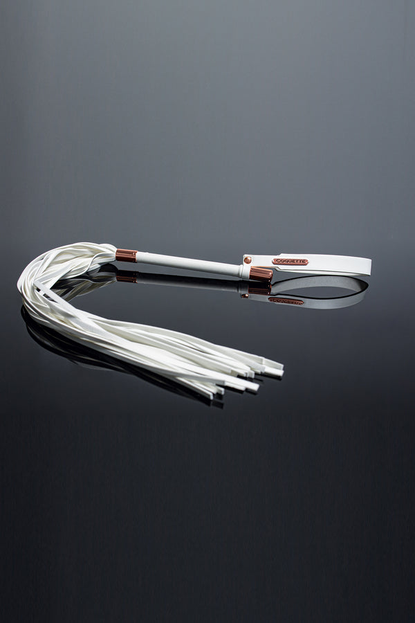 Coquette Pleasure Collection -  23621 - Vegan Leather Whip – White - Stag Shop