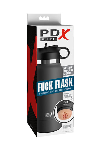 PDX - PDX Plus - Fuck Flask - Secret Delight Water Bottle Stroker - Beige/Black - Stag Shop
