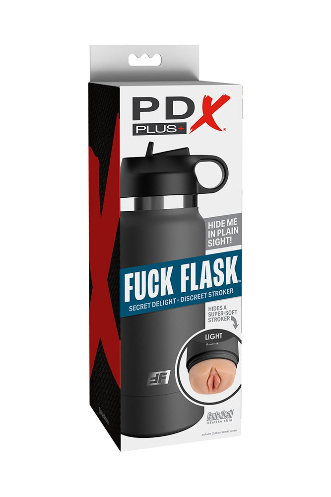 PDX - PDX Plus - Fuck Flask - Secret Delight Water Bottle Stroker - Beige/Black - Stag Shop