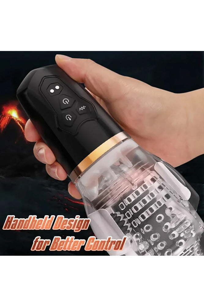 Gawk Gawk 6000 - The Male Rose 2 - Sucking & Vibrating Male Stroker - Black - Stag Shop