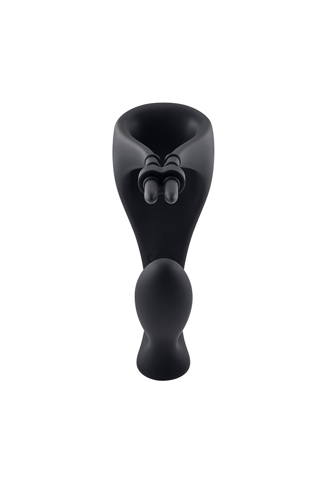 Gender X - Back It Up Vibrating Plug & Cock Ring with Remote Control - Black - Stag Shop