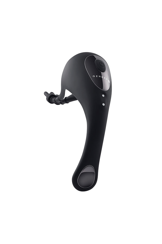 Gender X - Back It Up Vibrating Plug & Cock Ring with Remote Control - Black - Stag Shop