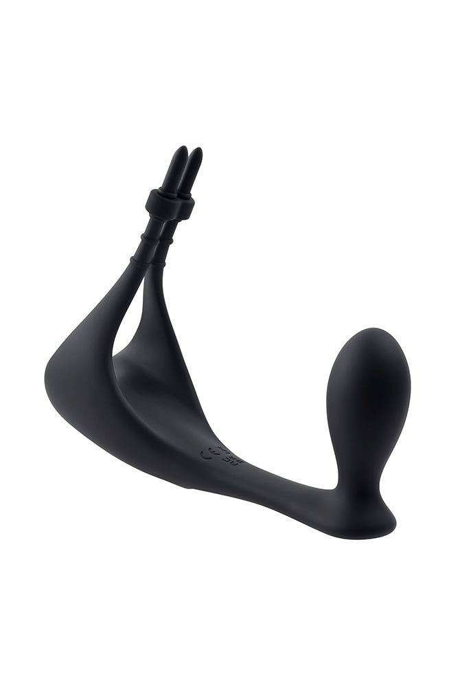 Gender X - Back It Up Vibrating Plug & Cock Ring with Remote Control - Black - Stag Shop