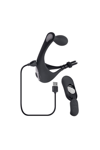 Gender X - Back It Up Vibrating Plug & Cock Ring with Remote Control - Black - Stag Shop