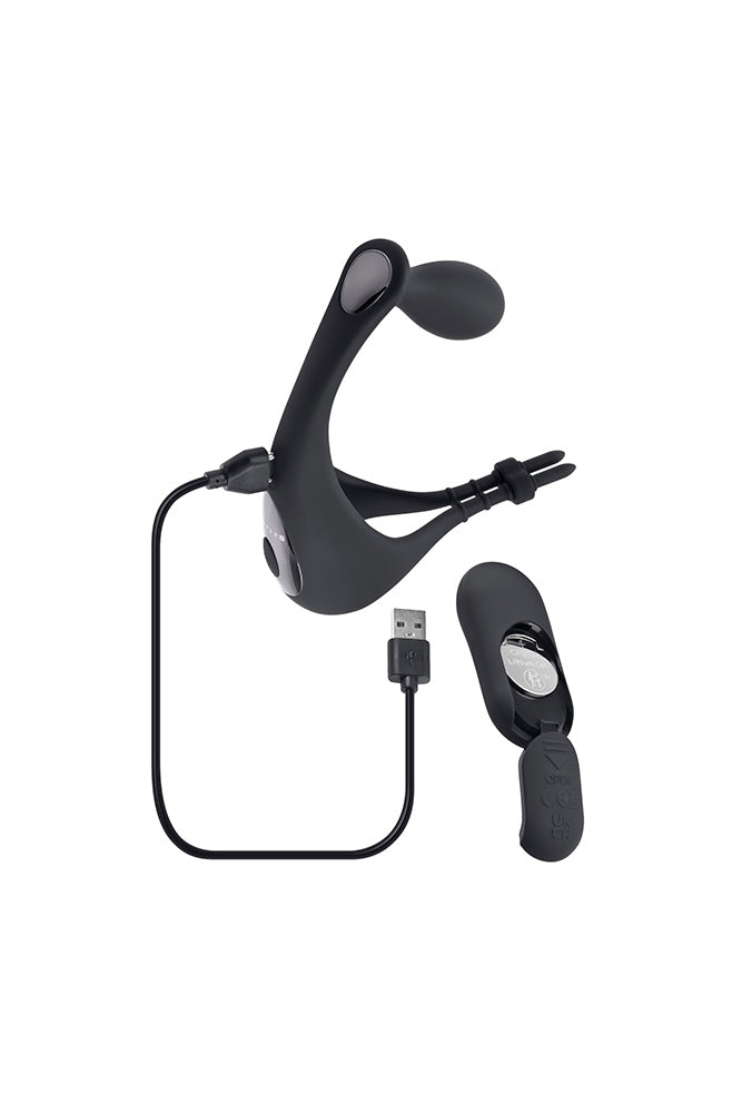 Gender X - Back It Up Vibrating Plug & Cock Ring with Remote Control - Black - Stag Shop