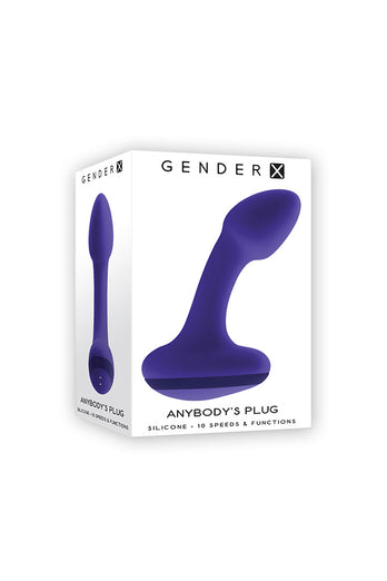 Gender X - Anybody's Plug Vibrating Butt Plug - Purple - Stag Shop