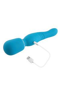 Thumbnail for Gender X - Double The Fun Dual End Wand Vibrator - Blue - Stag Shop