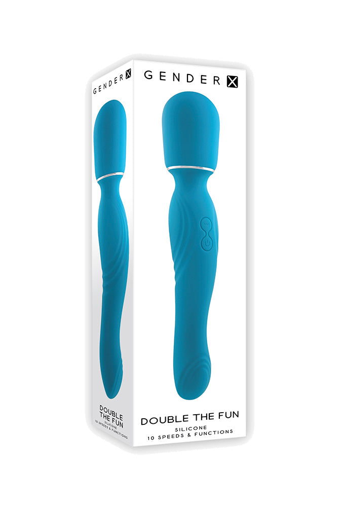 Gender X - Double The Fun Dual End Wand Vibrator - Blue - Stag Shop
