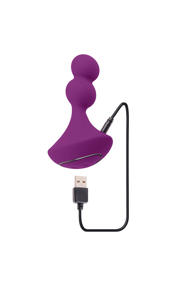 Gender X - Ball Game Vibrating & Rotating Beaded Anal Plug - Purple - Stag Shop