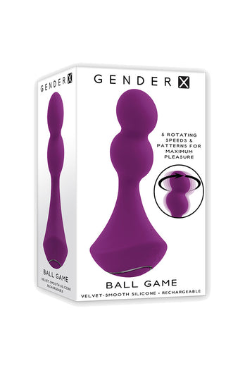 Gender X - Ball Game Vibrating & Rotating Beaded Anal Plug - Purple - Stag Shop