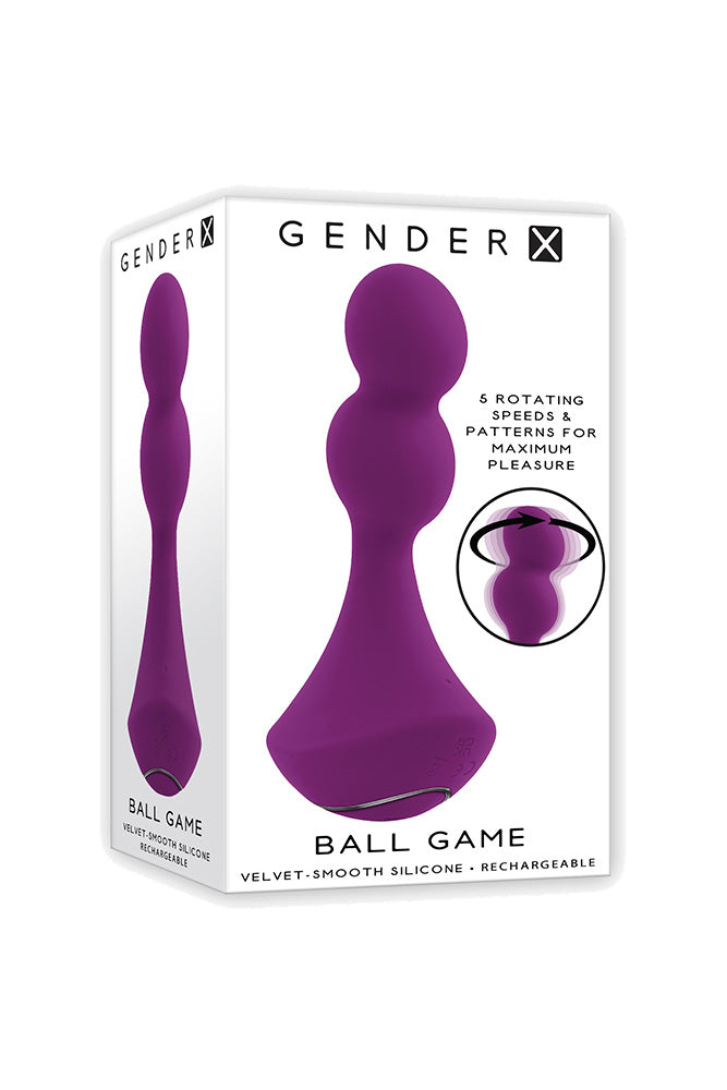 Gender X - Ball Game Vibrating & Rotating Beaded Anal Plug - Purple - Stag Shop
