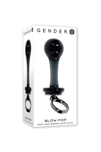 Gender X - Blow Pop Glass Anal Plug - Black - Stag Shop