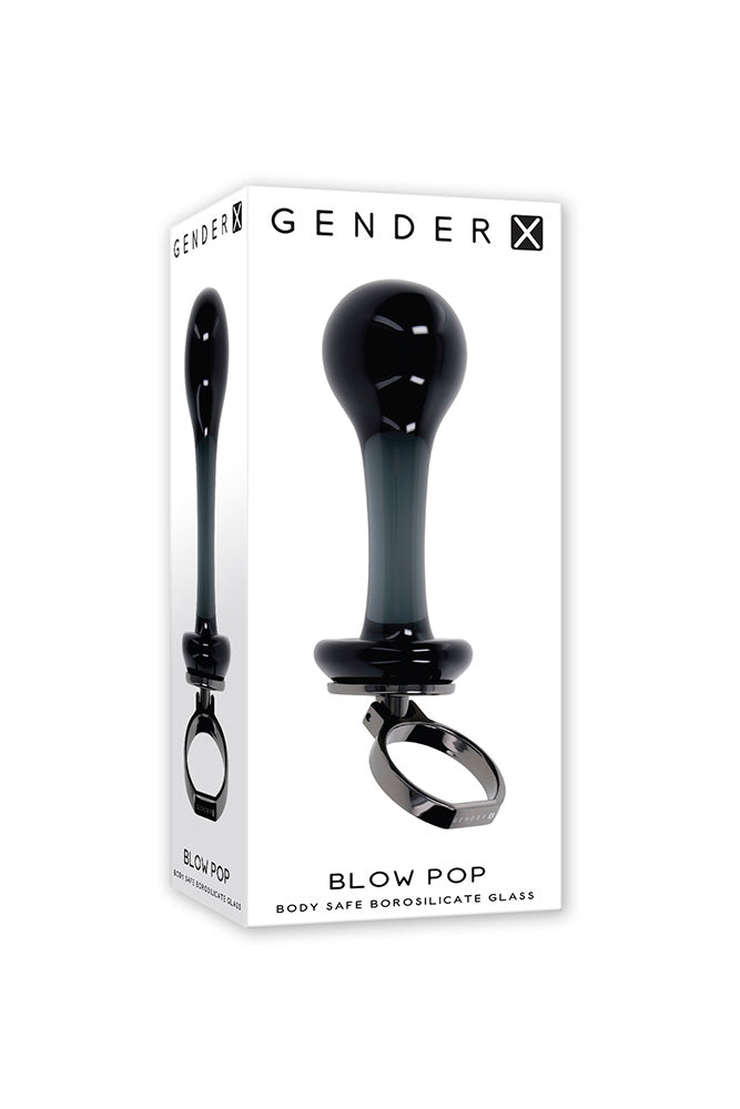 Gender X - Blow Pop Glass Anal Plug - Black - Stag Shop