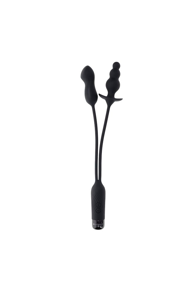 Gender X - Double My Pleasure Mini Vibe & Plug - Black - Stag Shop