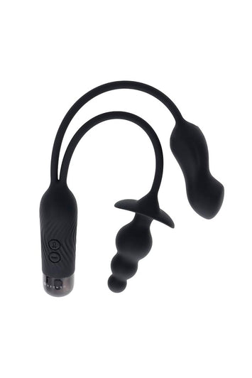 Gender X - Double My Pleasure Mini Vibe & Plug - Black - Stag Shop