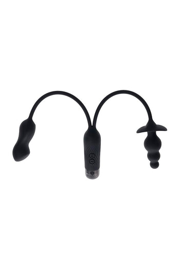 Gender X - Double My Pleasure Mini Vibe & Plug - Black - Stag Shop