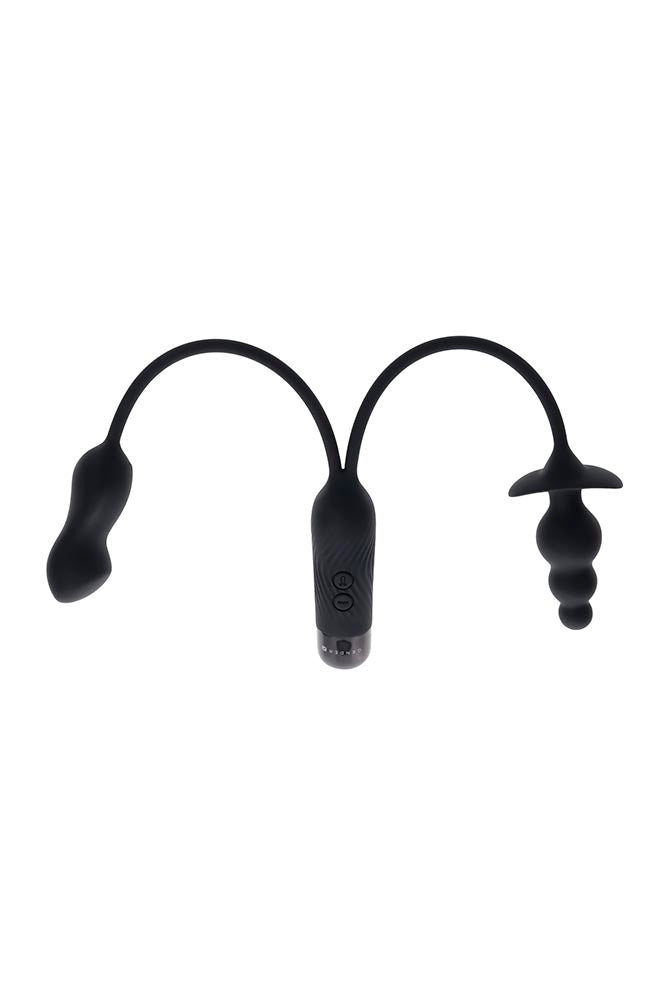 Gender X - Double My Pleasure Mini Vibe & Plug - Black - Stag Shop