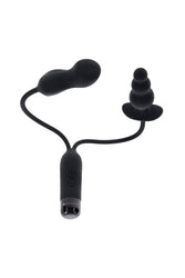 Gender X - Double My Pleasure Mini Vibe & Plug - Black - Stag Shop