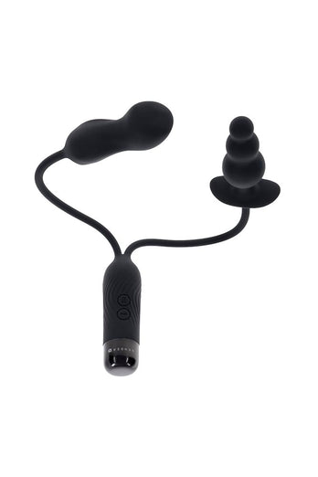 Gender X - Double My Pleasure Mini Vibe & Plug - Black - Stag Shop