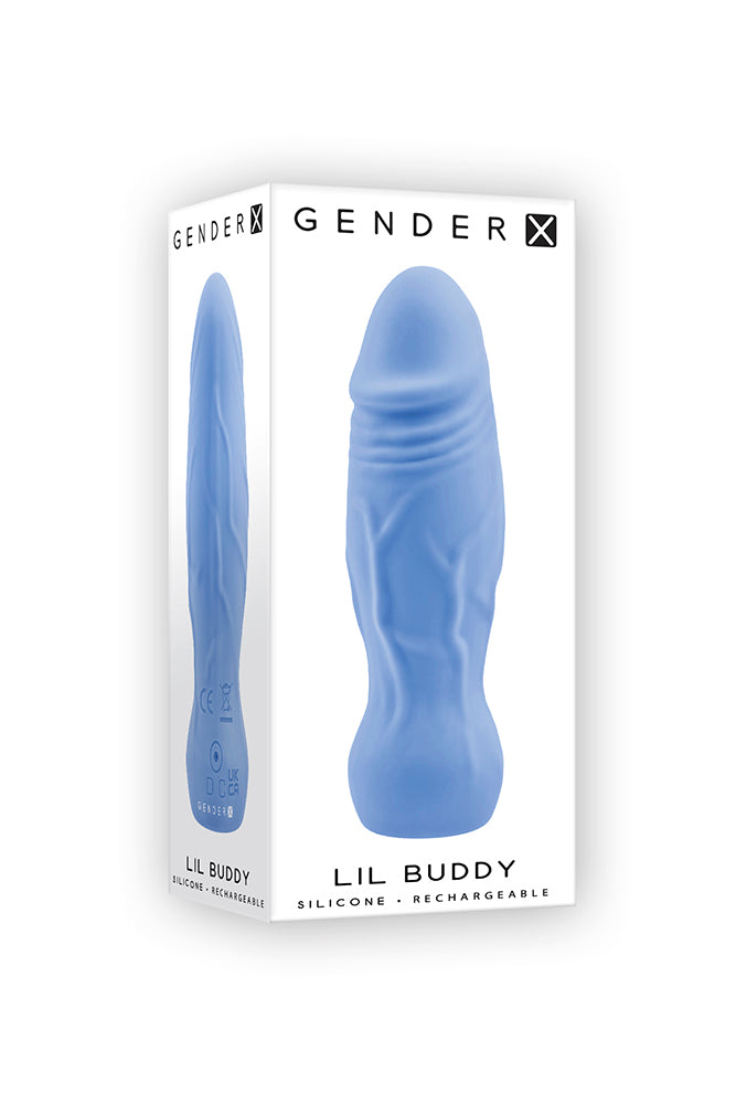 Gender X - Lil Buddy Phallic Bullet Vibrator - Blue - Stag Shop