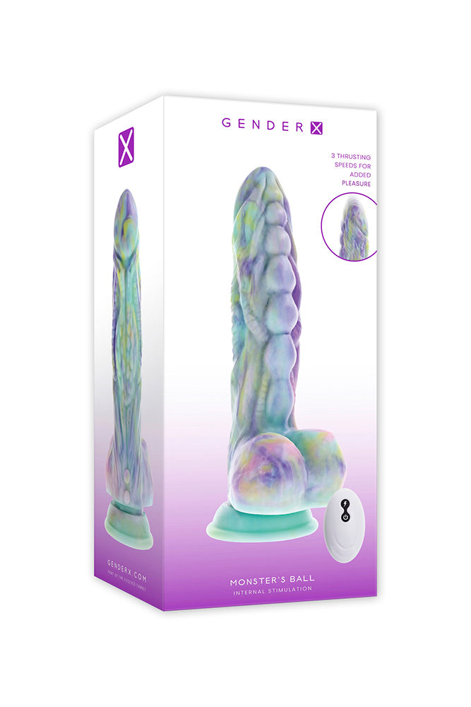 Gender X - Monster's Ball Thrusting & Vibrating Dildo With Remote Control