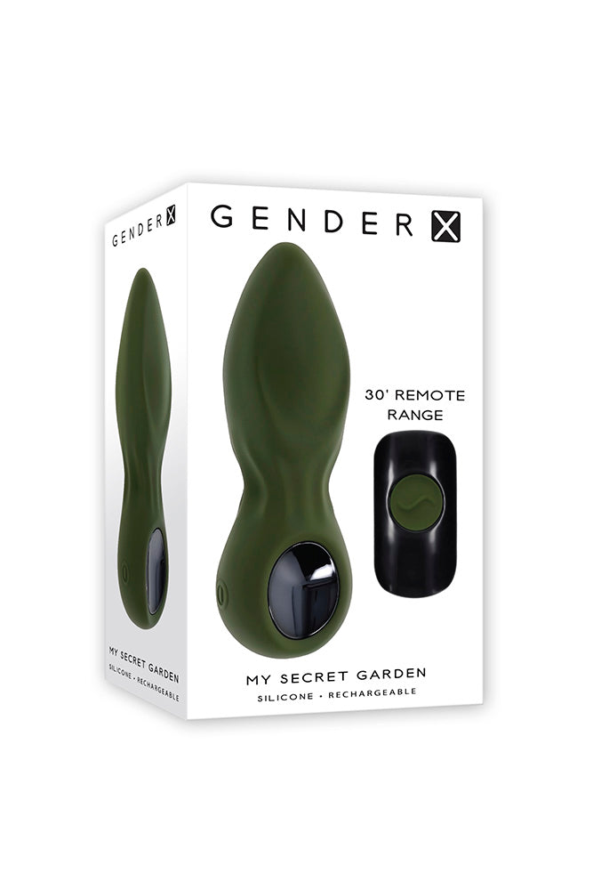 Gender X - My Secret Garden Remote Control Vibrating Anal Plug - Green - Stag Shop
