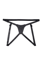Gender X - Pleasure Harness Faux Leather Strap-On - Black - Stag Shop